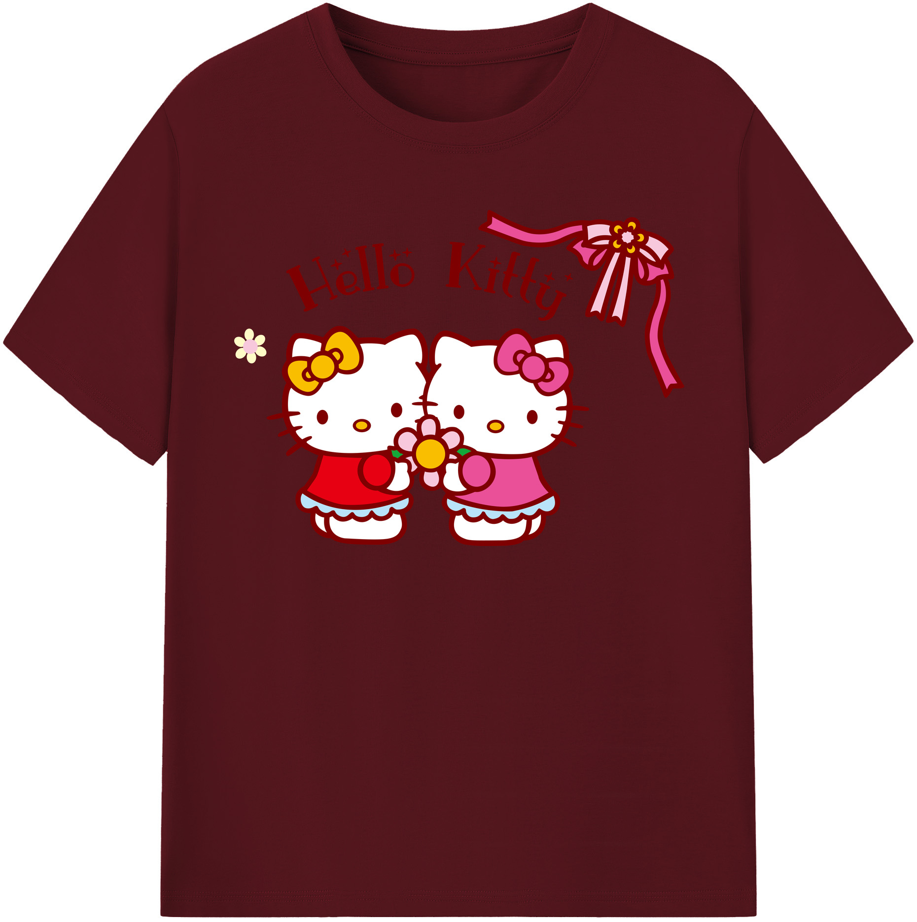（画像用） Hello Kitty ハローキティ 綿100％半袖Tシャツ（フロントプリント）